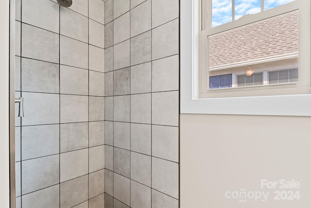 room details with a tile shower