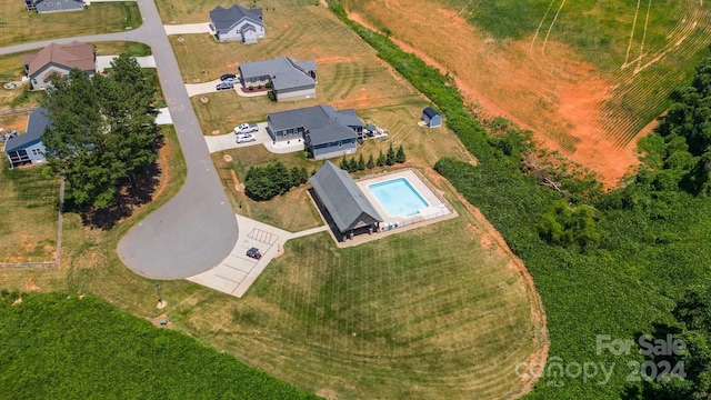 aerial view with a rural view