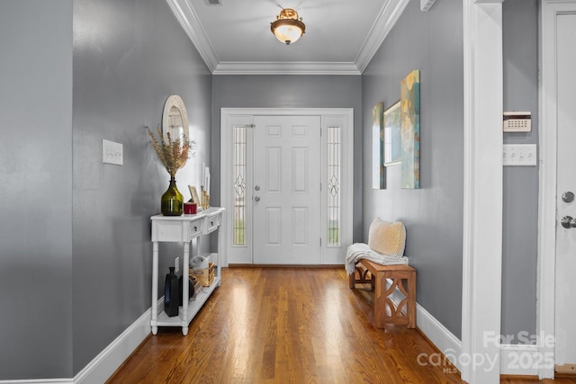 104 Castle Pines Ln, Statesville, NC 28625 - foyer with wood finished floors, ornamental molding, and baseboards