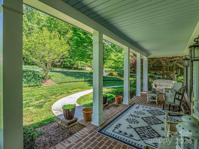 view of patio with covered porch