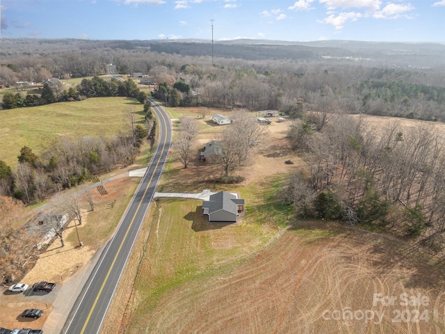 drone / aerial view with a rural view