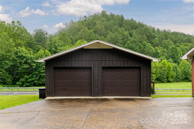 view of garage