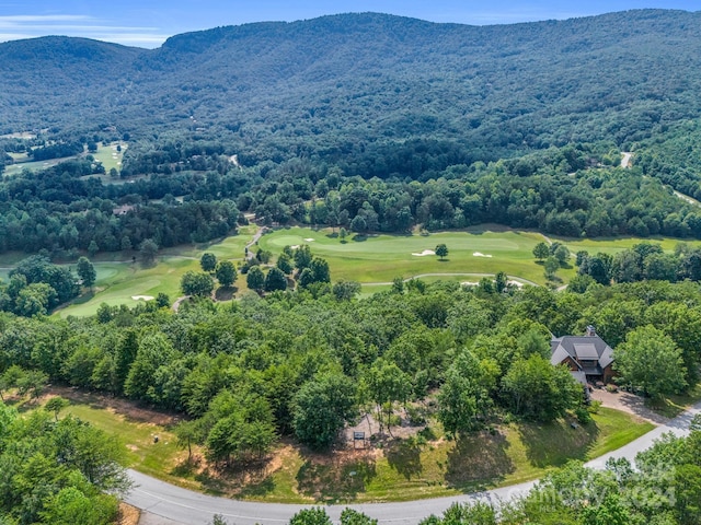 aerial view with a mountain view