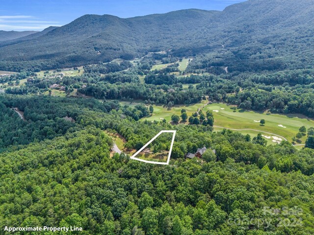 drone / aerial view with a mountain view