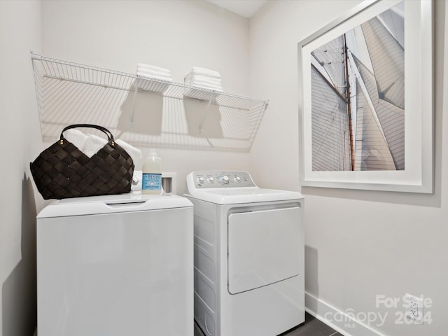 laundry room with washer and dryer