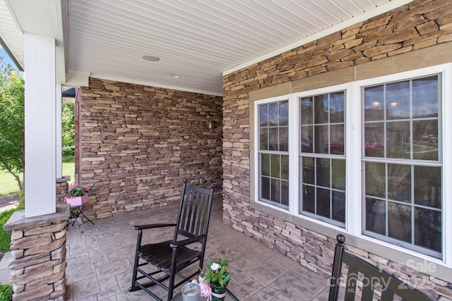 view of patio with a porch