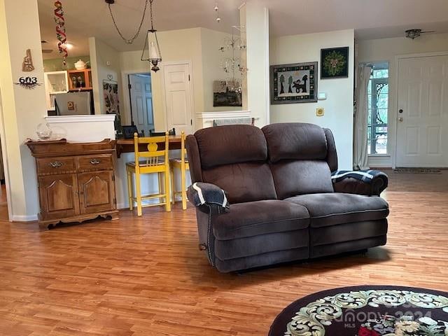 living room featuring hardwood / wood-style flooring