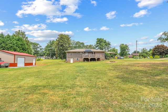 view of yard featuring a deck