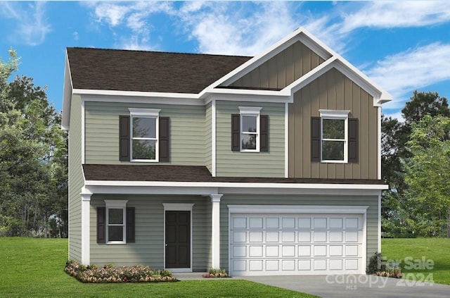 906 Fisher St Unit A, Kannapolis, NC 28027 - view of front of home with a garage and a front yard