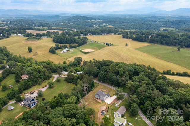 aerial view with a mountain view