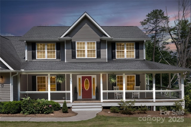 460 Panther Branch Rd, Alexander, NC 28701 - view of front of house featuring covered porch and roof with shingles