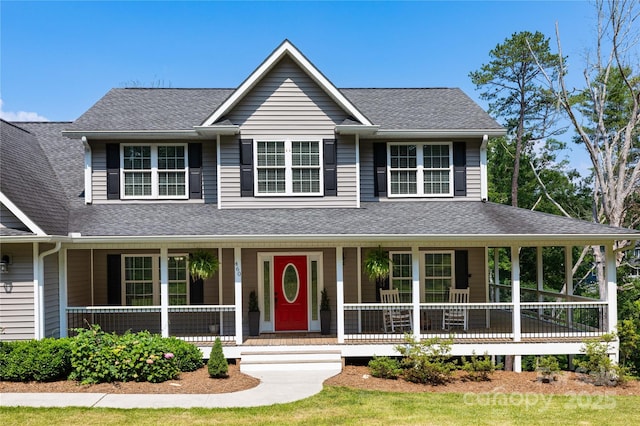 460 Panther Branch Rd, Alexander, NC 28701 - view of front of home featuring covered porch and a shingled roof