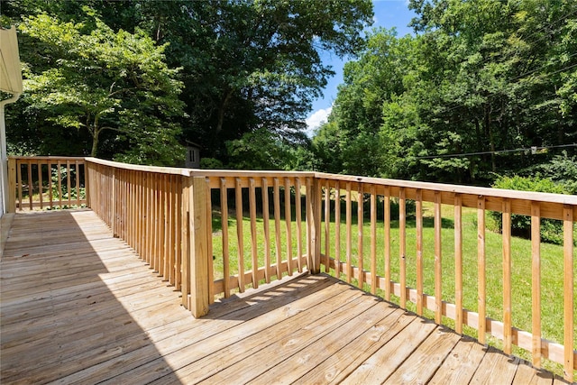 deck with a yard