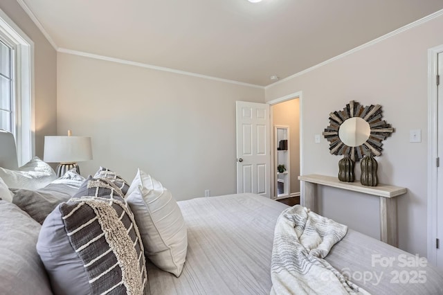 bedroom featuring ornamental molding