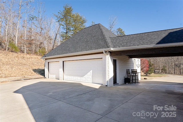 view of garage