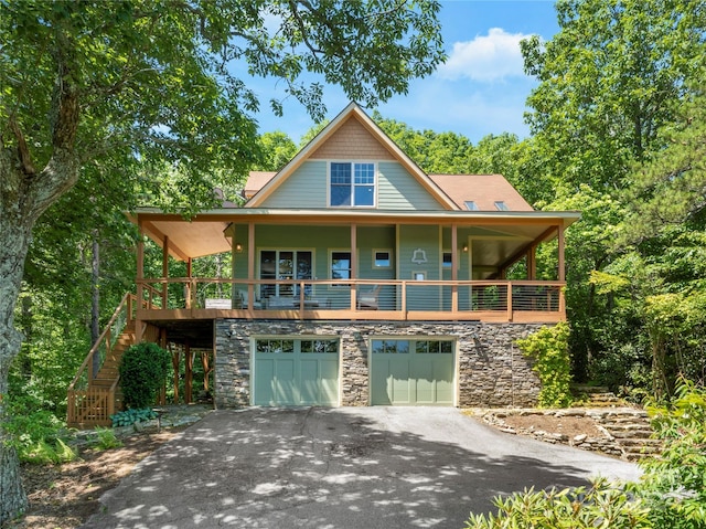 view of front of house with a garage