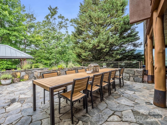 view of patio / terrace with a gazebo