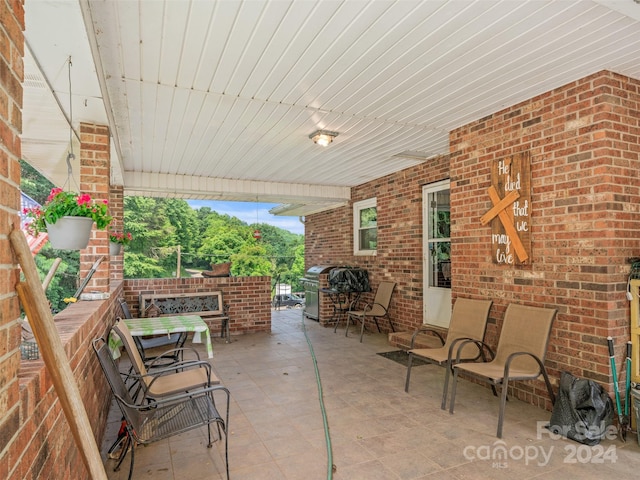 view of patio with area for grilling