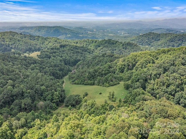 aerial view featuring a mountain view