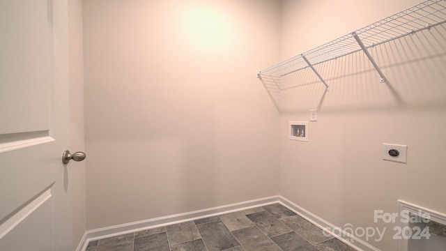 laundry room with washer hookup and electric dryer hookup