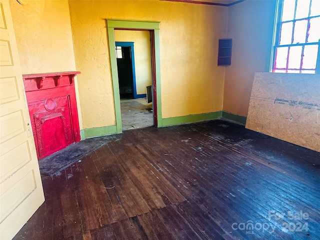 interior space featuring dark wood-type flooring