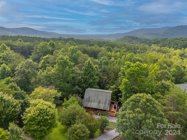 aerial view featuring a mountain view