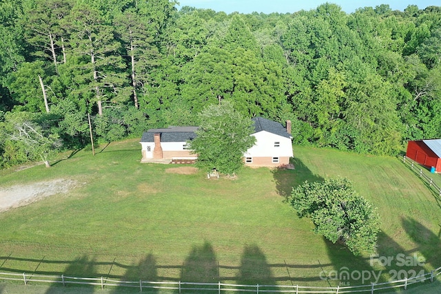 drone / aerial view with a rural view