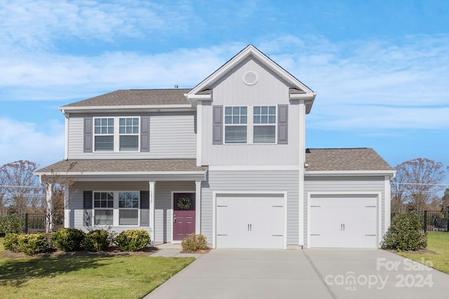 front facade with a front lawn