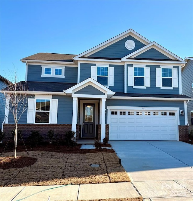 view of front facade with a garage