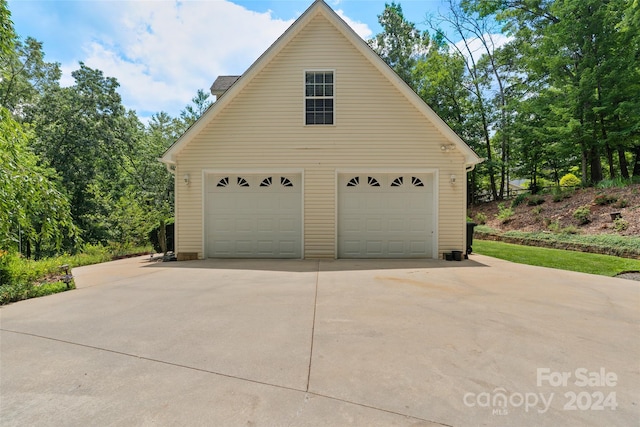 view of garage