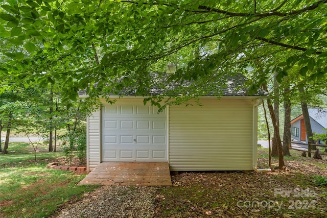 view of garage