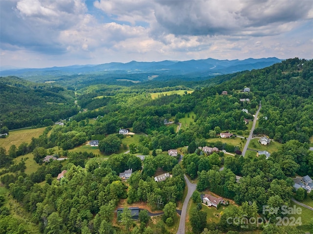 aerial view featuring a mountain view