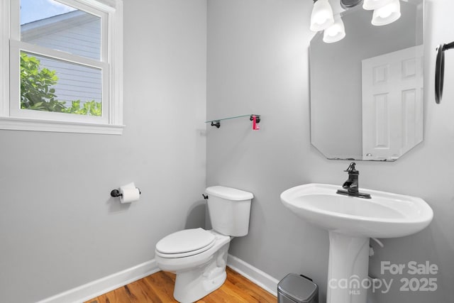 bathroom featuring toilet and hardwood / wood-style floors