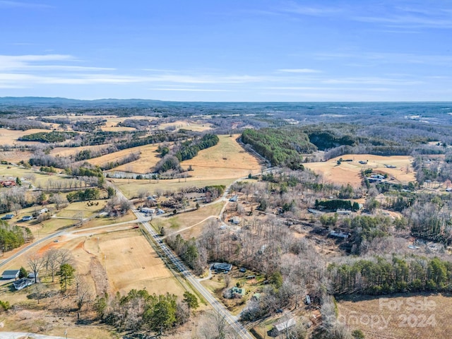 aerial view featuring a rural view