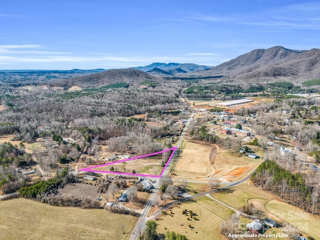 drone / aerial view with a mountain view