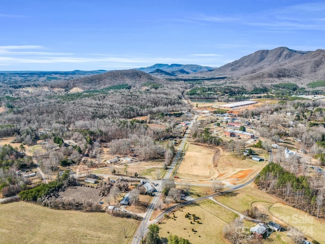 aerial view with a mountain view