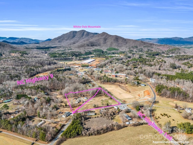 bird's eye view featuring a mountain view