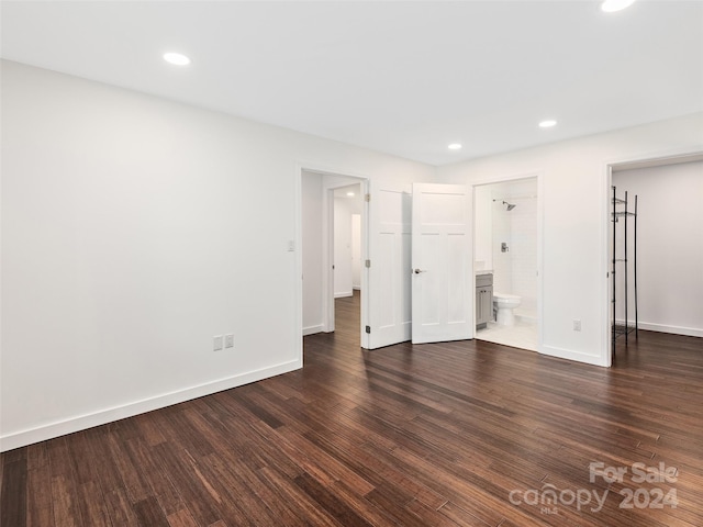 interior space with dark hardwood / wood-style floors