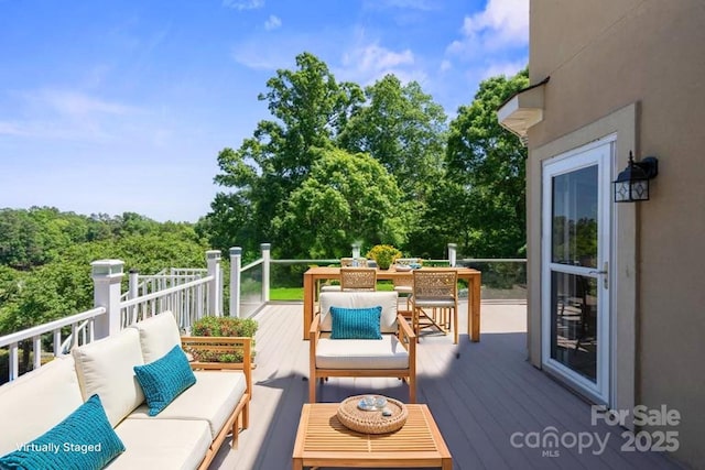 122 Long Cove Ln, Mooresville, NC 28117 - wooden terrace featuring an outdoor living space
