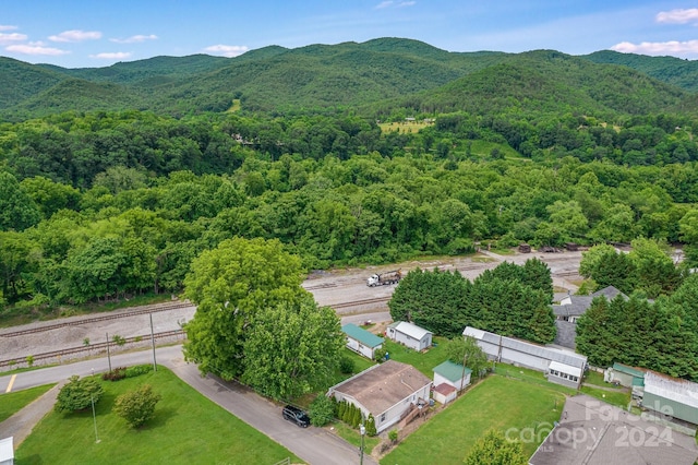 aerial view featuring a mountain view