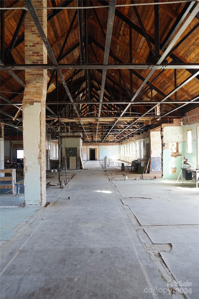 misc room featuring lofted ceiling