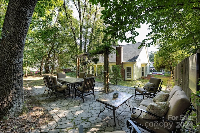 view of patio / terrace with an outdoor hangout area