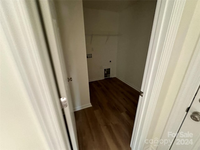 laundry area featuring hardwood / wood-style floors