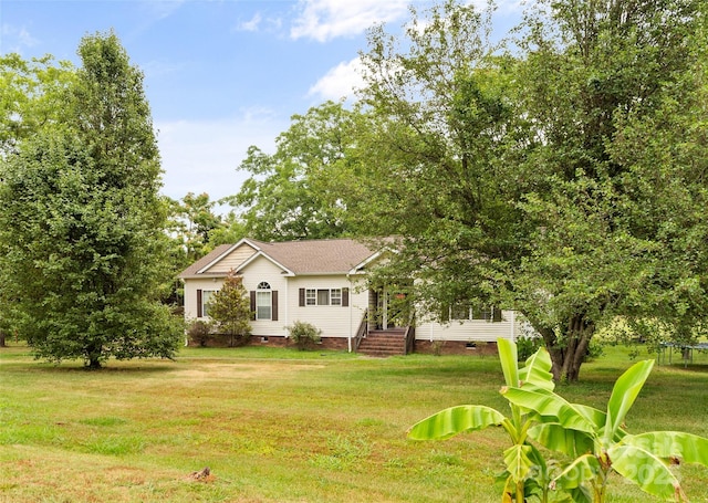 3951 Springs Rd, Conover, NC 28613 - view of front facade featuring crawl space, a front lawn, and roof with shingles