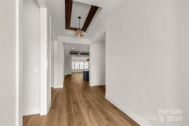 hall featuring light hardwood / wood-style flooring