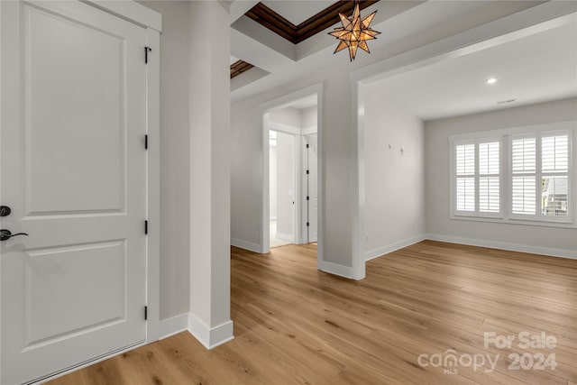 empty room with light hardwood / wood-style floors