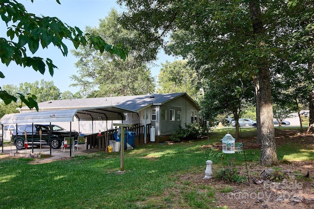 exterior space featuring a carport