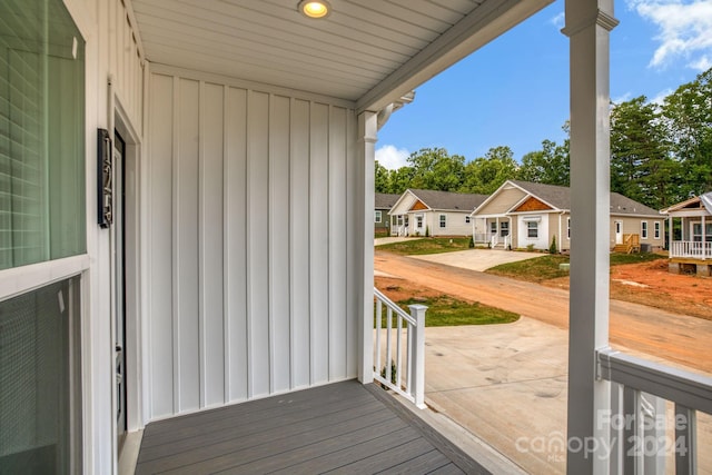 deck with covered porch