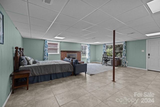 bedroom with a fireplace