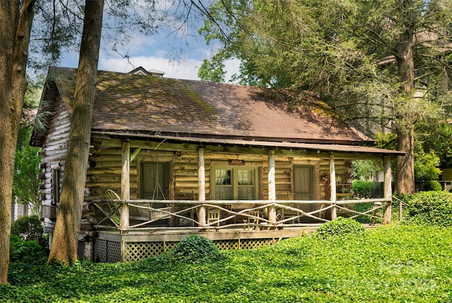 exterior space with covered porch